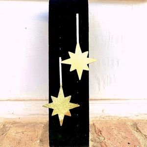 Free People Gold metal starburst dangle post back statement earrings NWT
